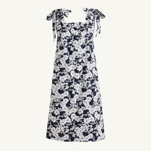 J. Crew Tie-shoulder cotton poplin dress in magnolia floral Sz Small Worn Once